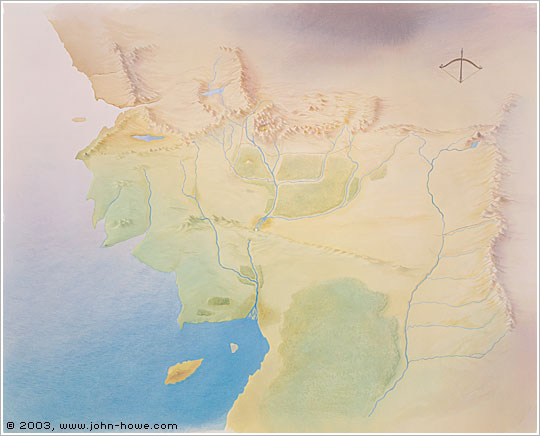 Datei:John Howe – Map of Beleriand.jpg