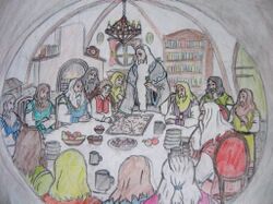 Ein unerwartetes Fest, Zeichnung: Gregor Roffalski (2001)