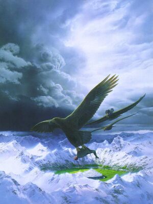 Ted Nasmith – Beren and Lúthien are Flown to Safety.jpg